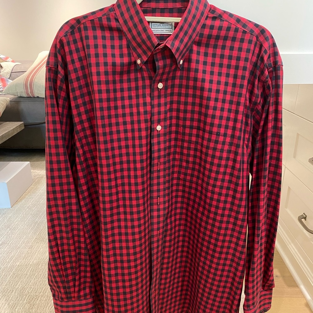 OR button down - size Large - red and black